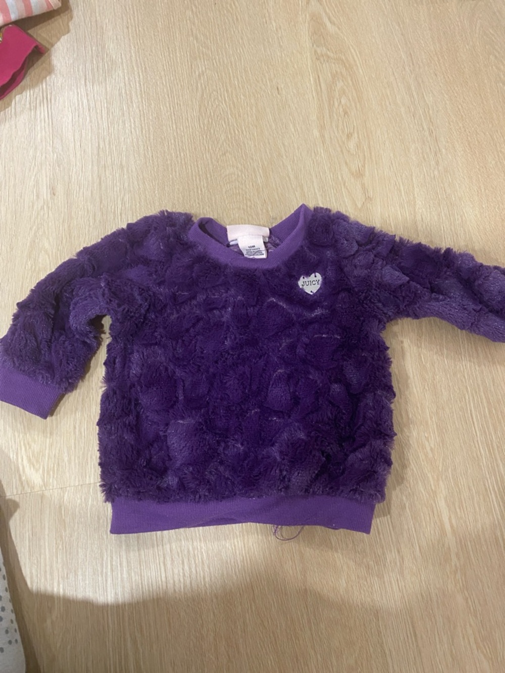 Juicy Couture Kids Deep Purple Plush Pullover Sweatshirt